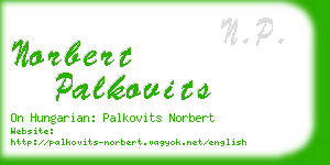 norbert palkovits business card